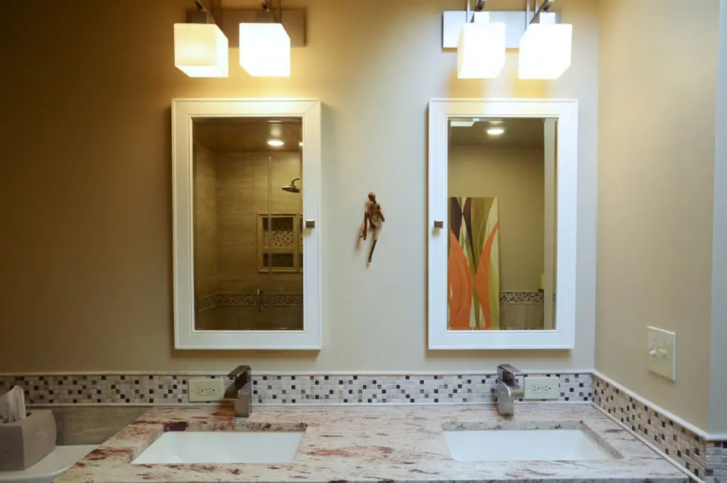 Bathroom Mirrors Warm Contemporary Master Bath - Ellicott City