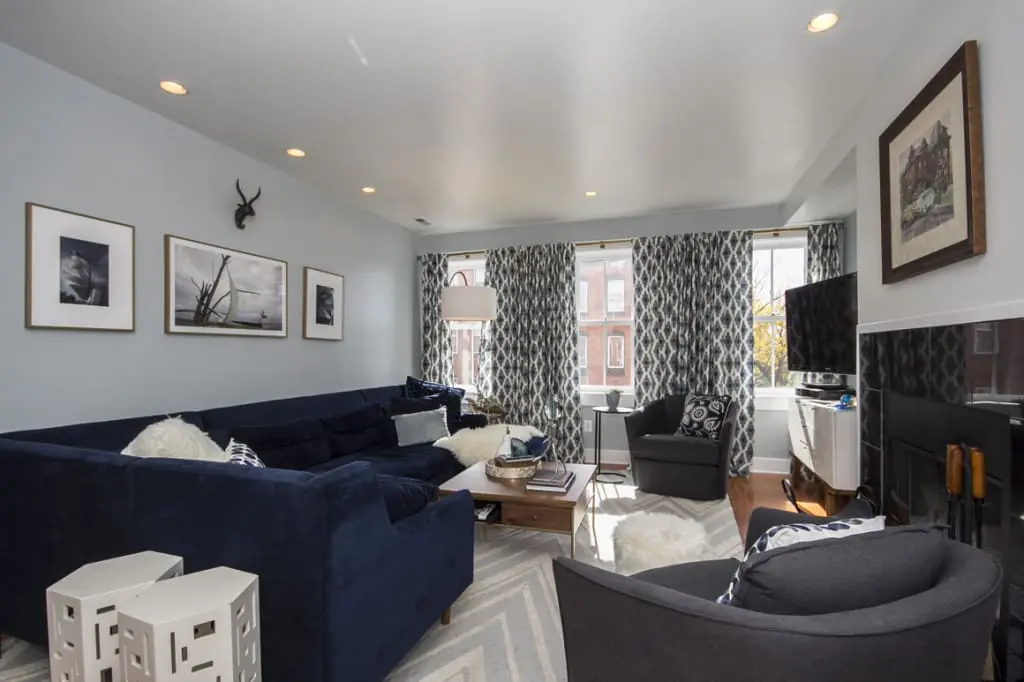 Modern Family Room -- Butcher's Hill House Tour